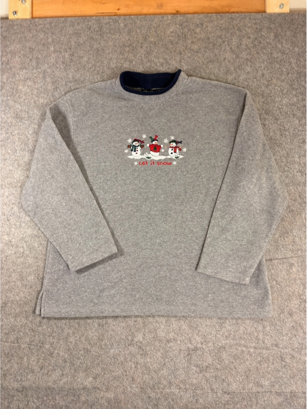 Vintage Christmas Let It Snow Fleece Sweatshirt Adult Size XL